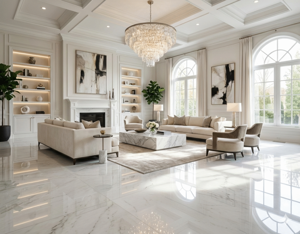 Morwad White Marble on Floor