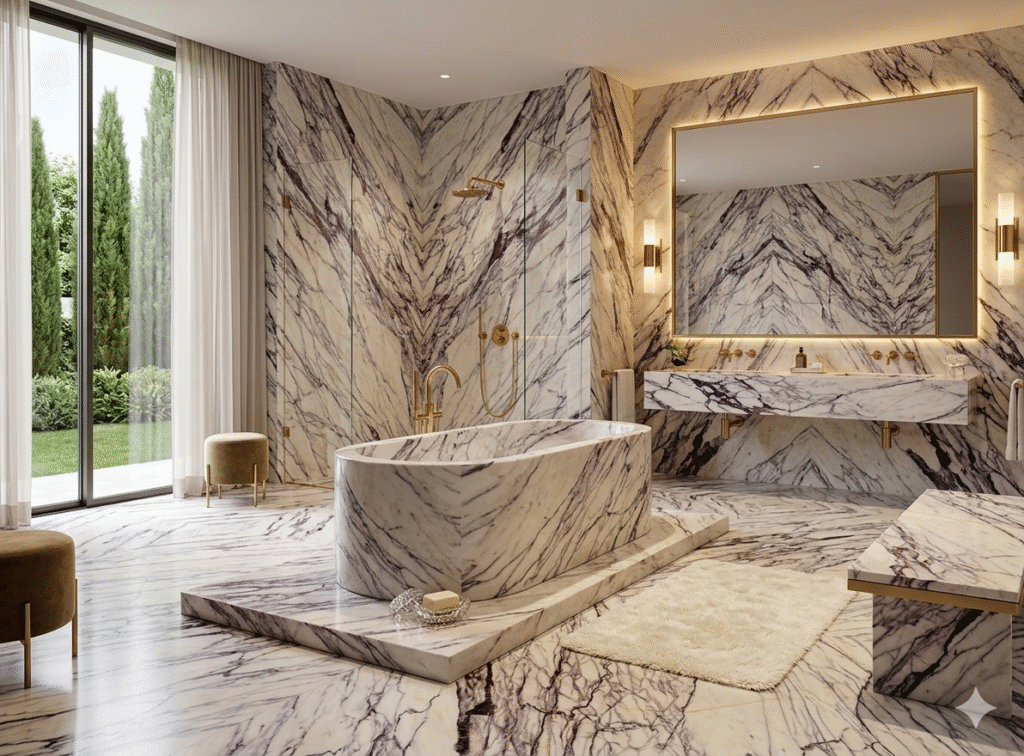 lilac white marble