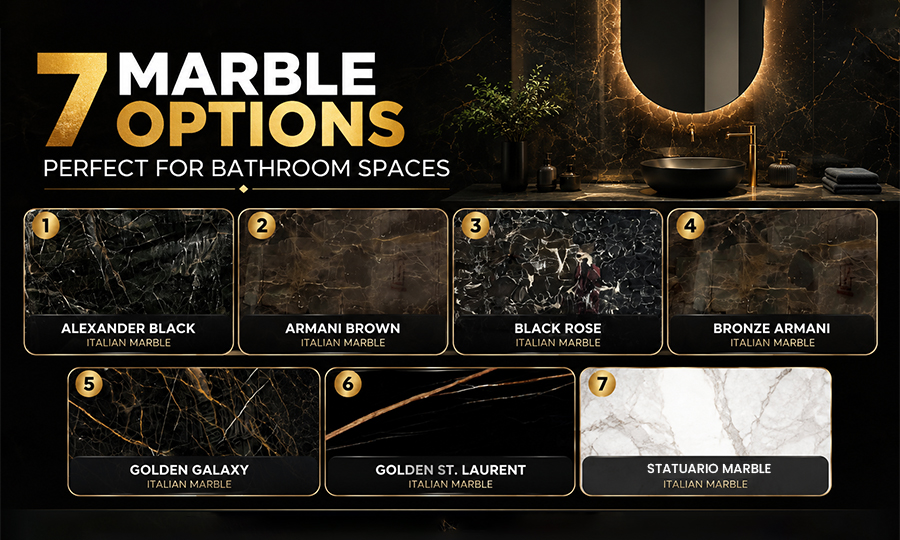 Marble Options for Bathroom Spaces