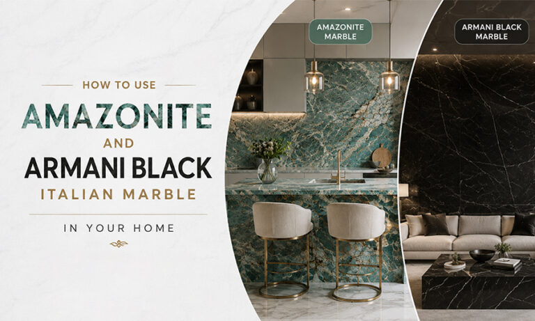 Amozonite and Armani Black Marble