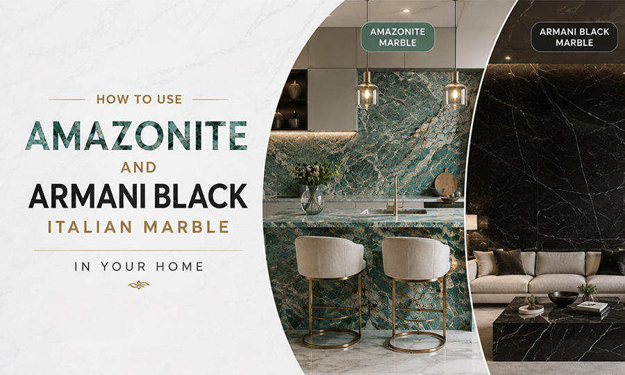 Amozonite and Armani Black Marble