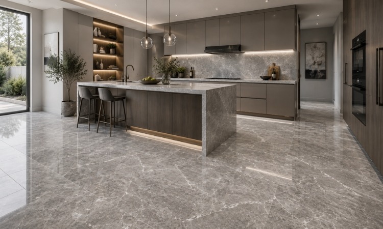 Grey Italian Marble in Kitchen